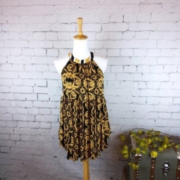 Free People Mimi High-low Tunic Top Black Combo Size XS - Picture 1 of 6